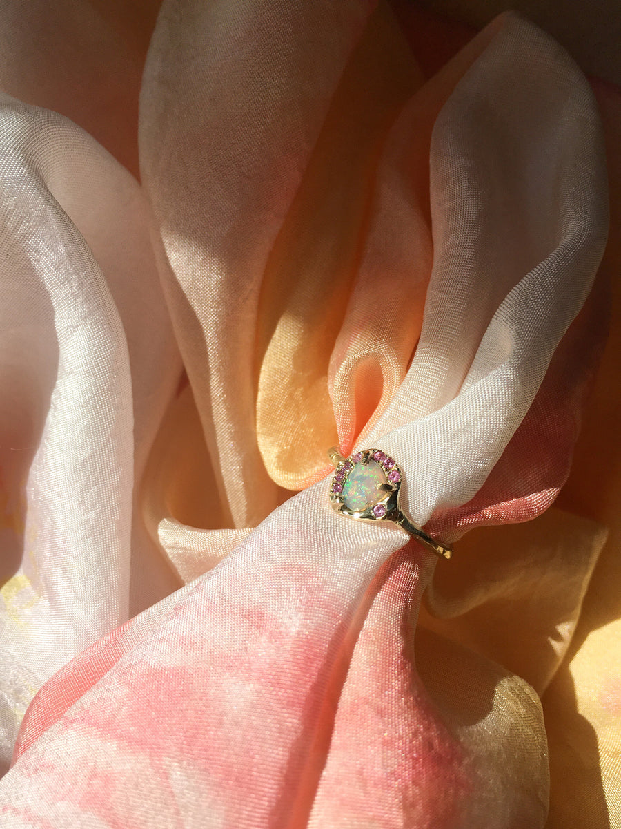 Cosmic Confetti Pink Opal Ring