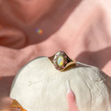 Opal Halo Signet Ring