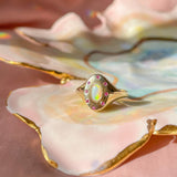 Opal Halo Signet Ring