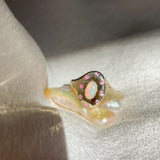 Opal Halo Signet Ring