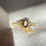 Opal Halo Signet Ring