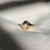 Opal Halo Signet Ring