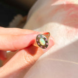 Opal Halo Signet Ring
